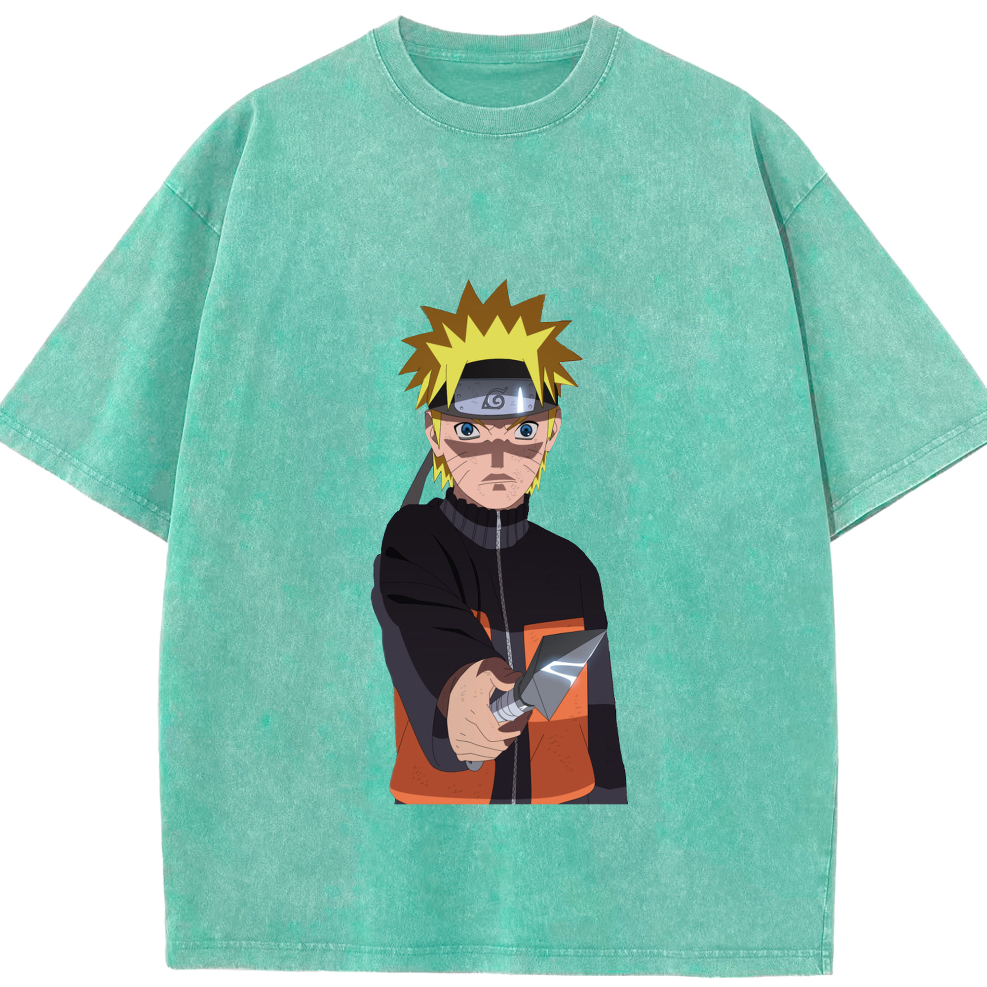 （画像用） NARUTO -ナルト- うずまき ナルト Uzumaki Naruto 綿100% ヴィンテージ風 半袖Tシャツ（フロントプリント）